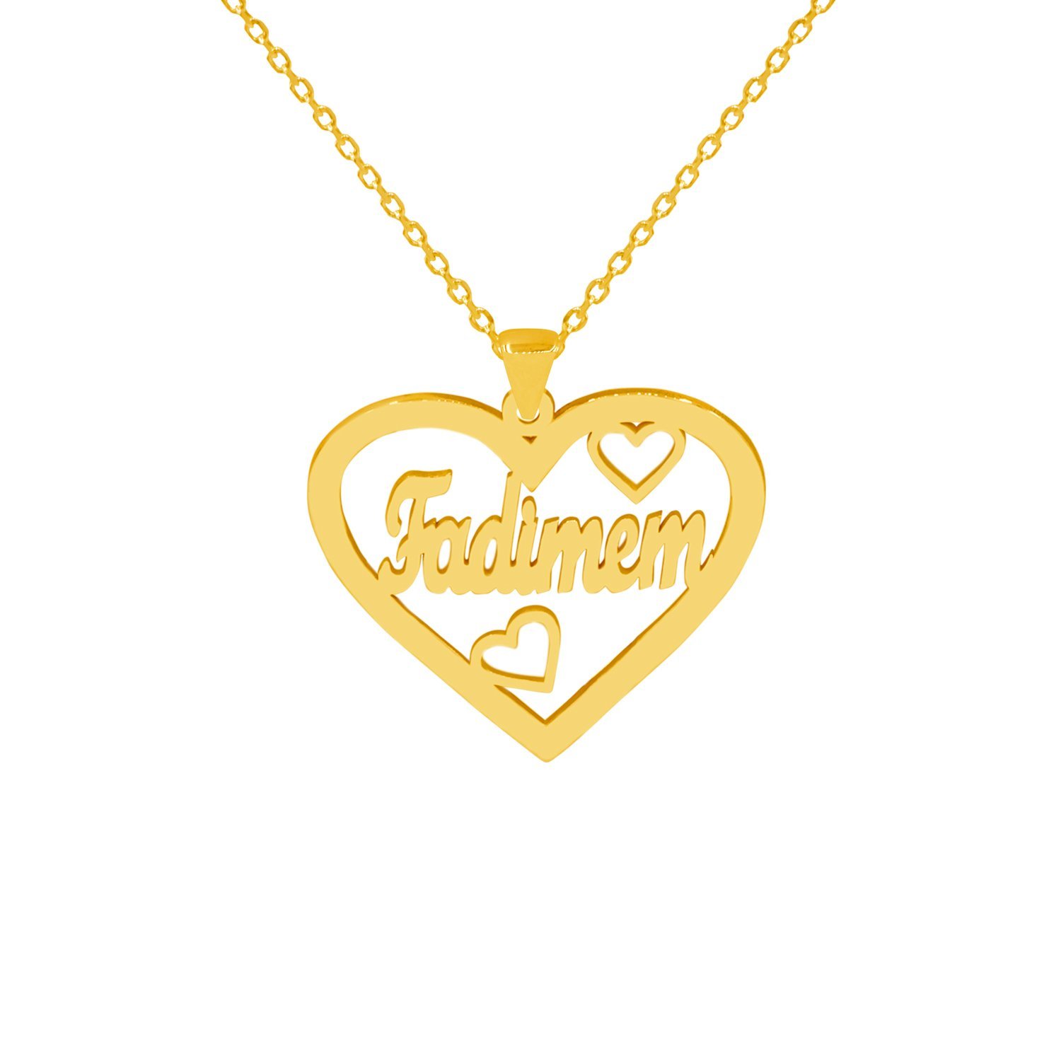 Gümüş Kalpli İsimli Kolye