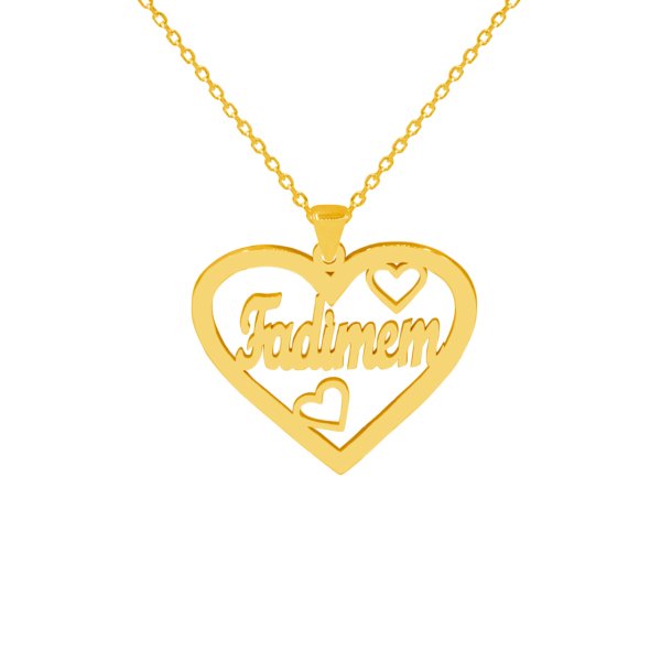 Gümüş Kalpli İsimli Kolye