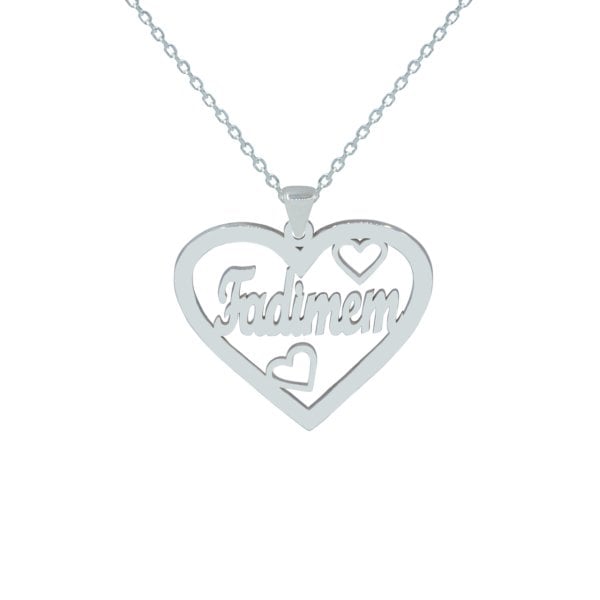Gümüş Kalpli İsimli Kolye
