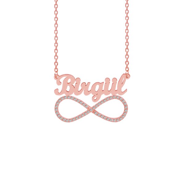 Gümüş Taşlı Sonsuzluk Üstü İsimli Kolye