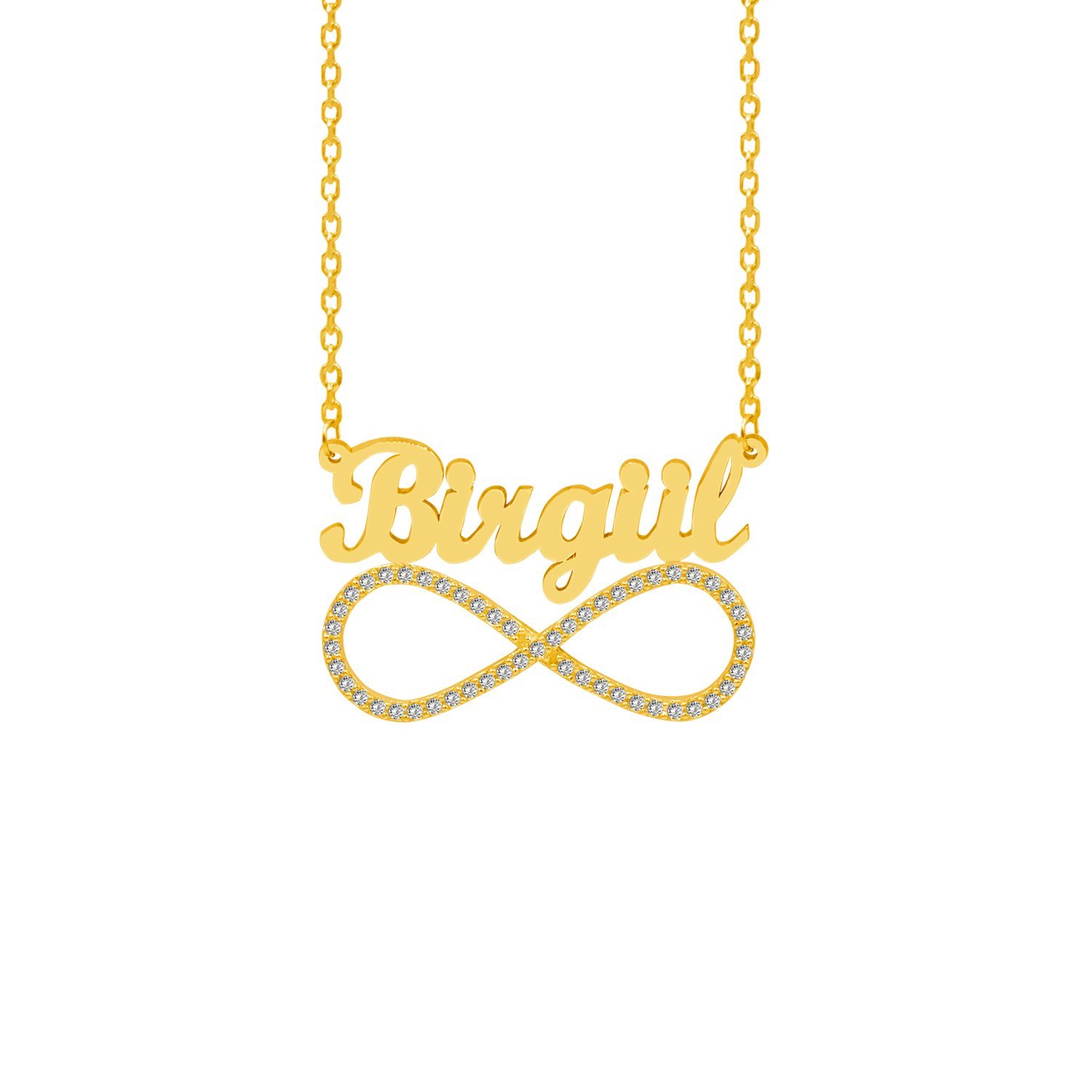 Gümüş Taşlı Sonsuzluk Üstü İsimli Kolye