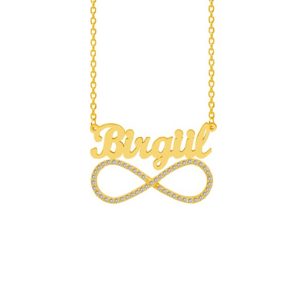 Gümüş Taşlı Sonsuzluk Üstü İsimli Kolye