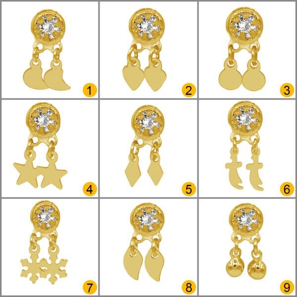 Gümüş Beyaz Taşlı Sallantılı Hızma