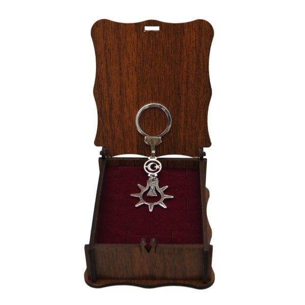 Gümüş Ay Yıldızlı Ak Parti Logolu Anahtarlık