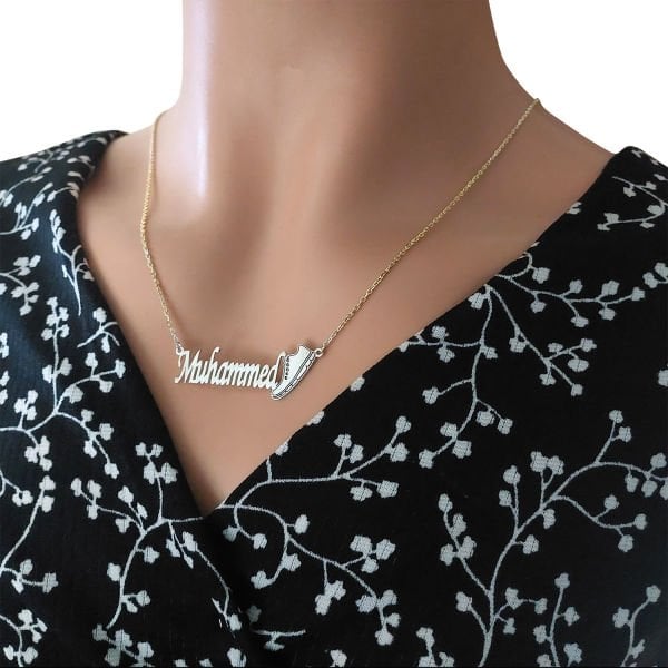 Gümüş Ayakkabı Tasarımlı İsimli Kolye