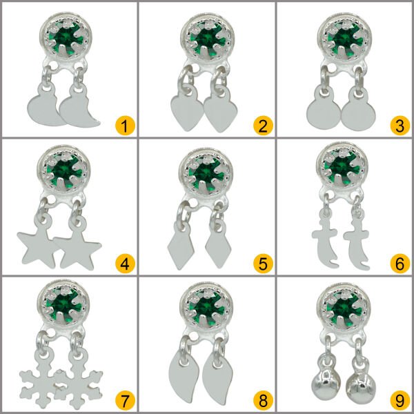 Gümüş Yeşil Taşlı Hızma