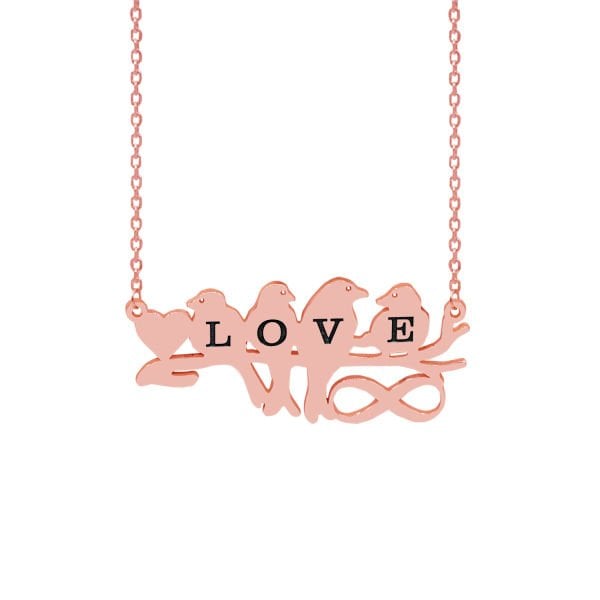 Gümüş Kalpli Love Harfli Kolye