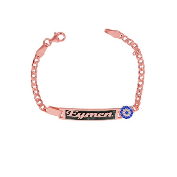 Gümüş Nazarlı Erkek Çocuk İsimli Bileklik