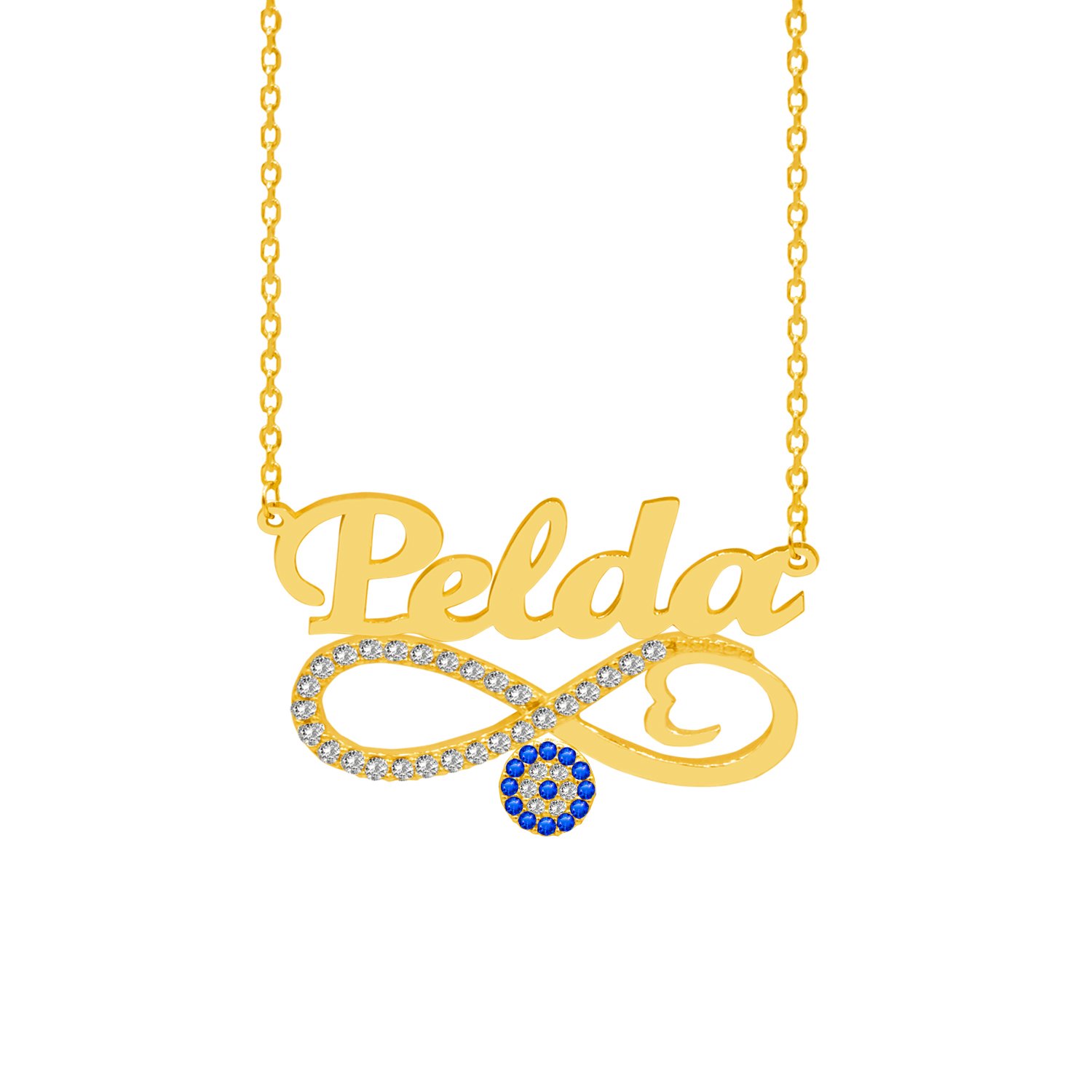 Gümüş Nazarlı Sonsuzluk Üstü İsimli Kolye