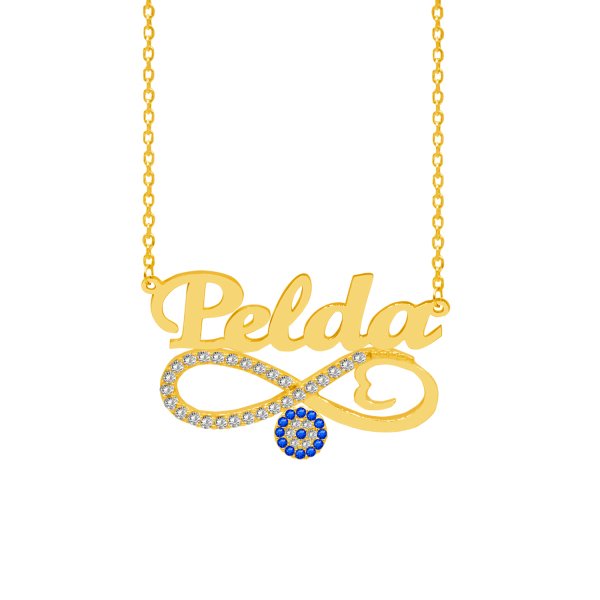 Gümüş Nazarlı Sonsuzluk Üstü İsimli Kolye