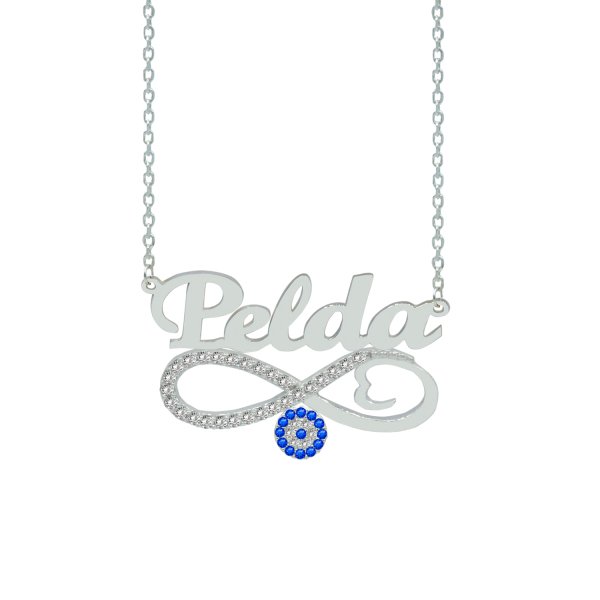 Gümüş Nazarlı Sonsuzluk Üstü İsimli Kolye
