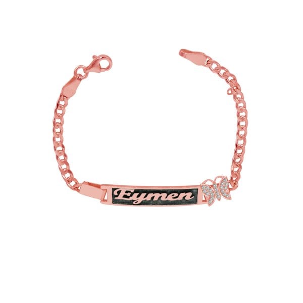 Gümüş Kelebekli Çocuk Bebek İsimli Bileklik