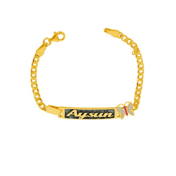 Gümüş Kelebekli Kız Çocuk İsimli Bileklik