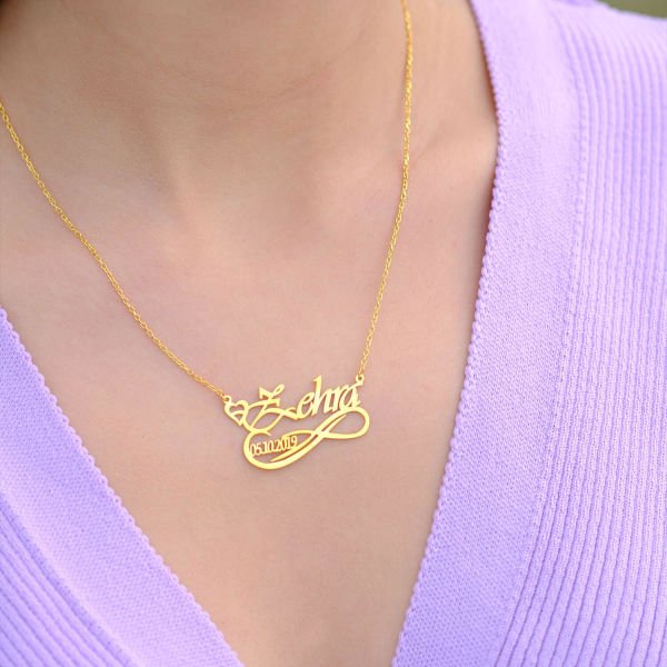 Gümüş Sonsuzluk Üstü İsimli Kolye