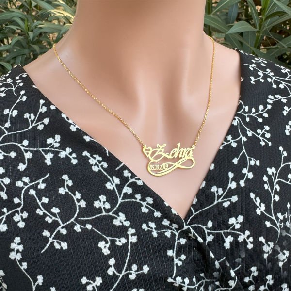 Gümüş Sonsuzluk Üstü İsimli Kolye