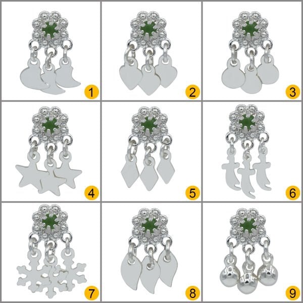 Gümüş Yeşil Taşlı Kılıçlı Hızma