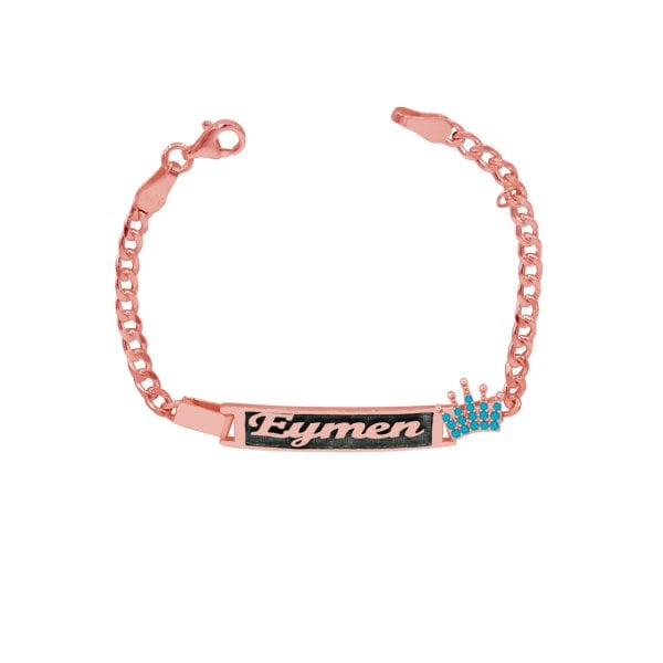 Gümüş Taçlı Erkek Çocuk İsimli Bileklik