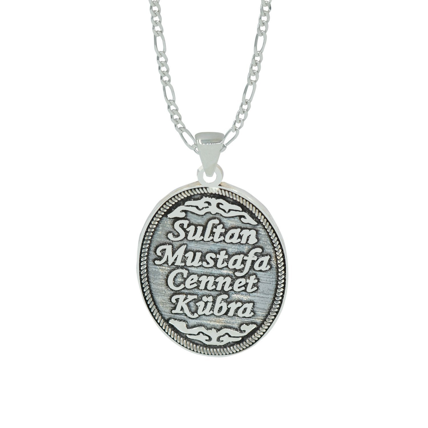 Gümüş İsimli Erkek Madalyon Kolye