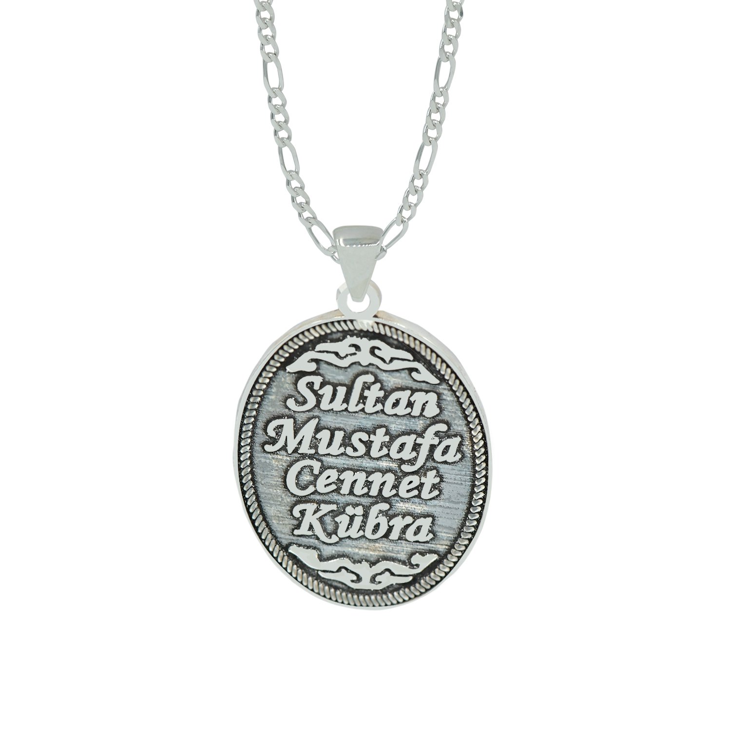 Gümüş İsimli Erkek Madalyon Kolye