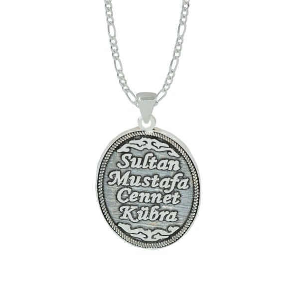 Gümüş İsimli Erkek Madalyon Kolye