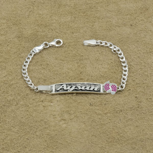 Gümüş Patikli Çocuk Bebek İsimli Bileklik