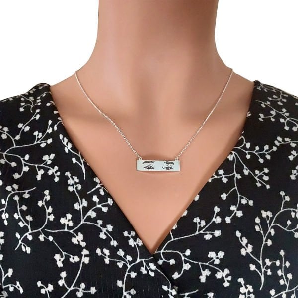 Gümüş Göz Çizimli Kolye