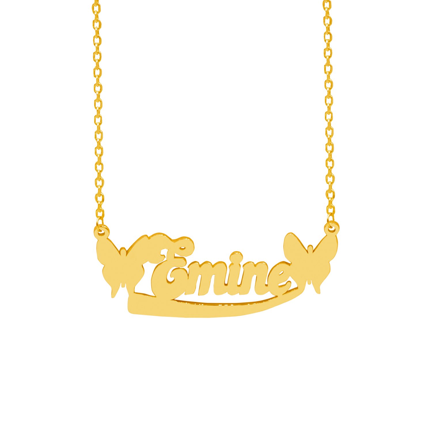 Gümüş Kelebek Tasarımlı İsimli Kolye