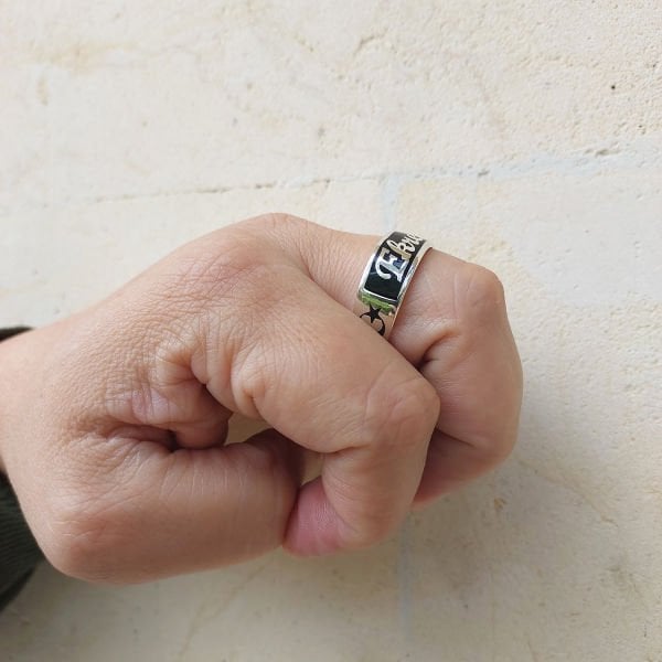 Gümüş Ay Yıldızlı İsimli Yüzük