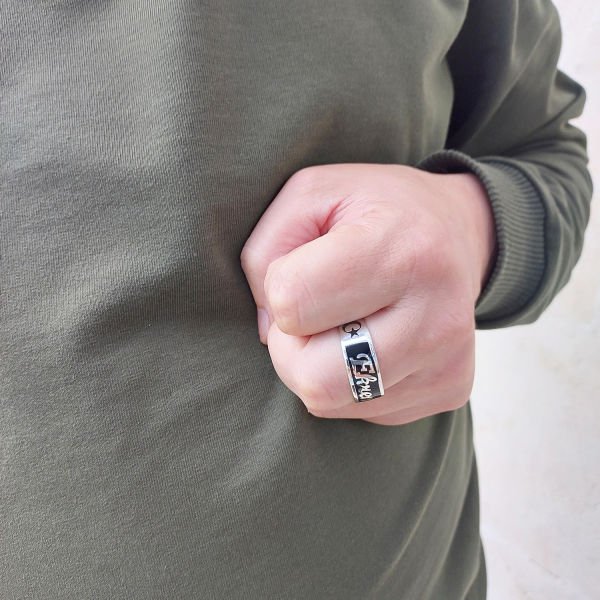 Gümüş Ay Yıldızlı İsimli Yüzük