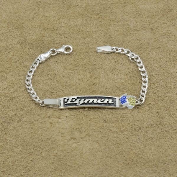 Gümüş Patikli Çocuk Bebek İsimli Bileklik