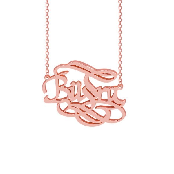 Gümüş Kişiye Özel Hat Sanatı Yazılı İsimli Kolye