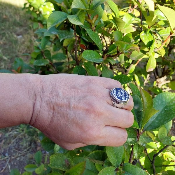 Gümüş Mineli İsimli Erkek Yüzük