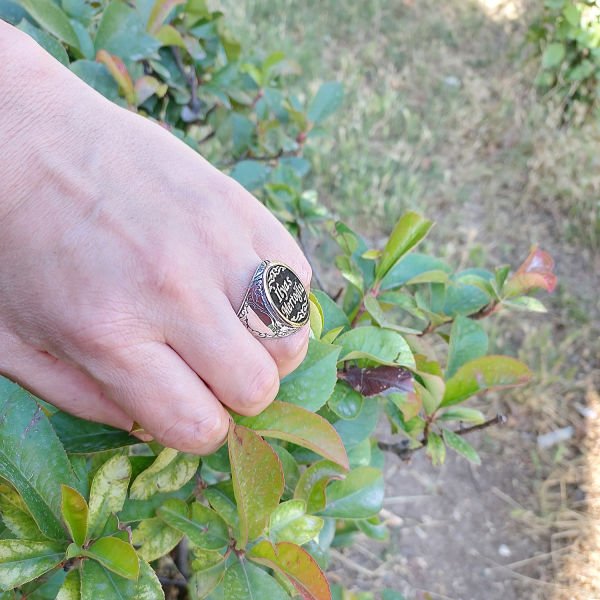 Gümüş Mineli İsimli Erkek Yüzük