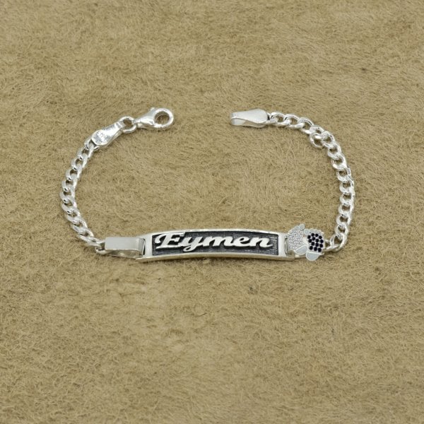 Gümüş Patikli Çocuk Bebek İsimli Bileklik