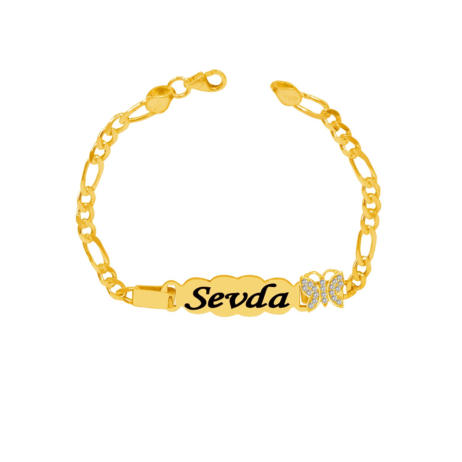 Gümüş Kelebekli İsimli Çocuk Bileklik