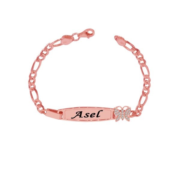 Gümüş Kelebekli Çocuk İsimli Bileklik