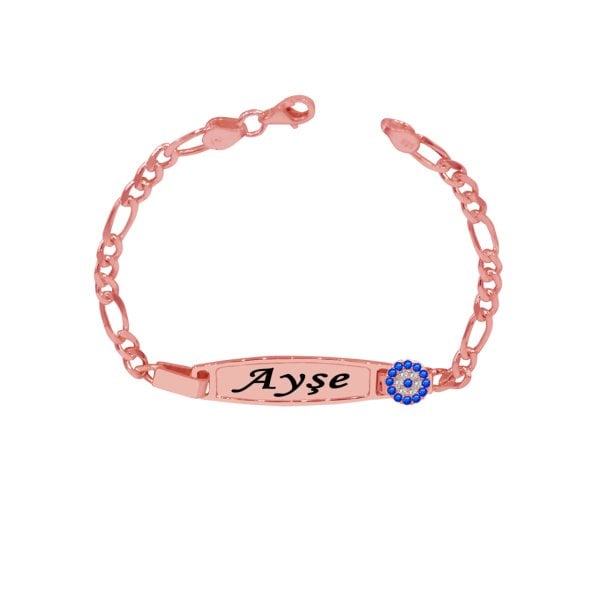 Gümüş Nazar Boncuklu İsimli Çocuk Bileklik