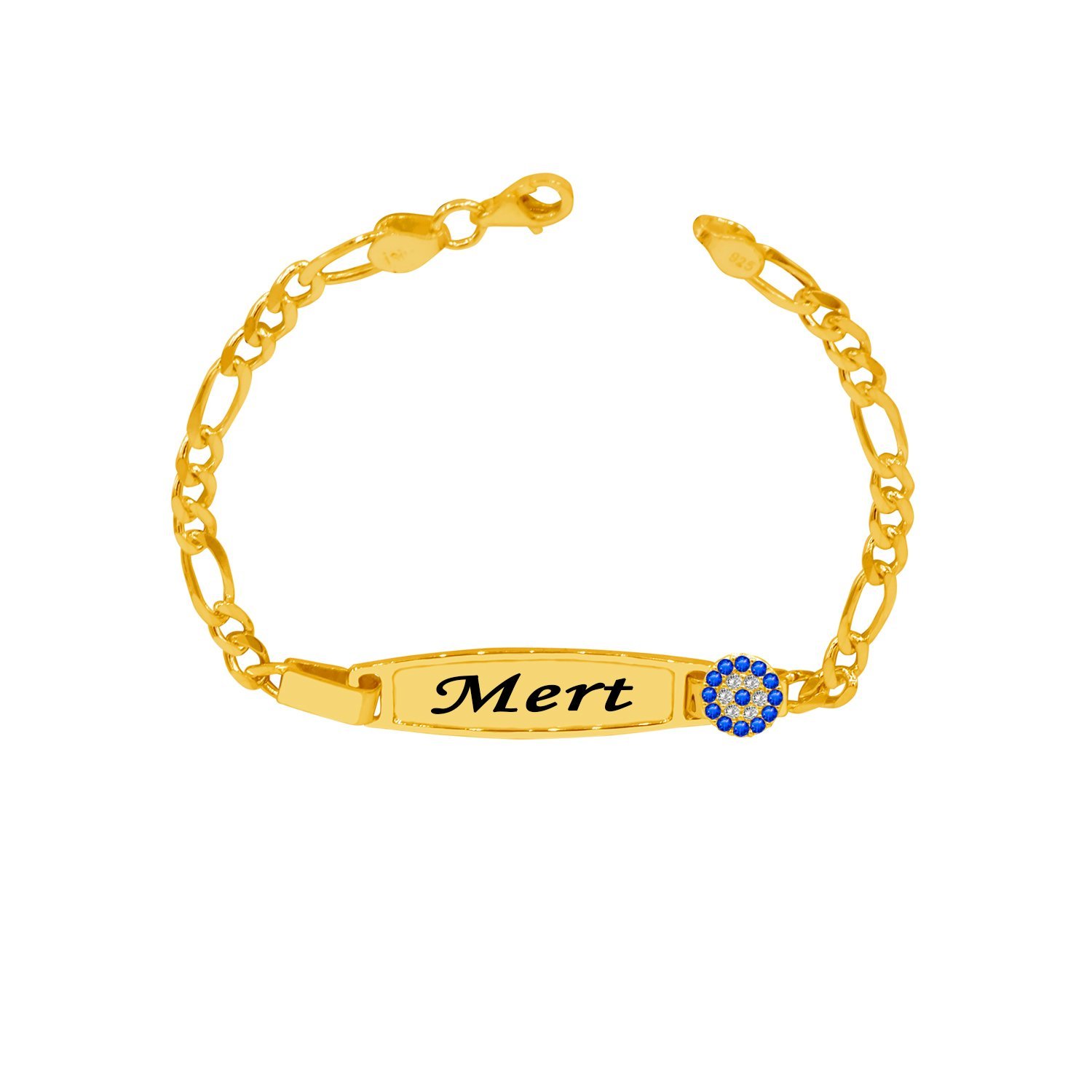 Gümüş Nazar Boncuklu İsimli Çocuk Bileklik