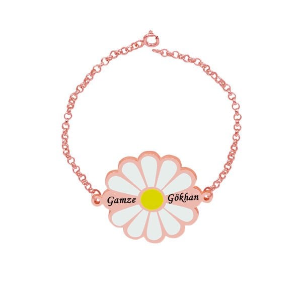 Gümüş İsimli Papatya Bayan Bileklik