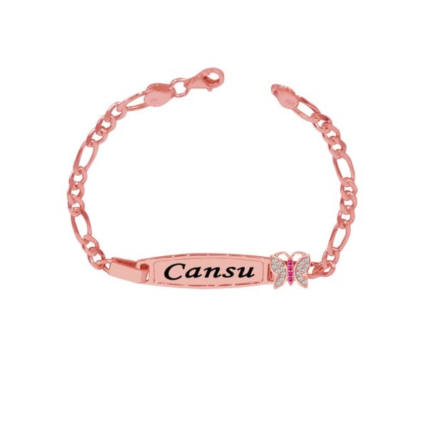 Gümüş Kelebekli İsimli Çocuk Bileklik