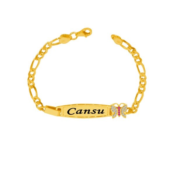 Gümüş Kelebekli İsimli Çocuk Bileklik