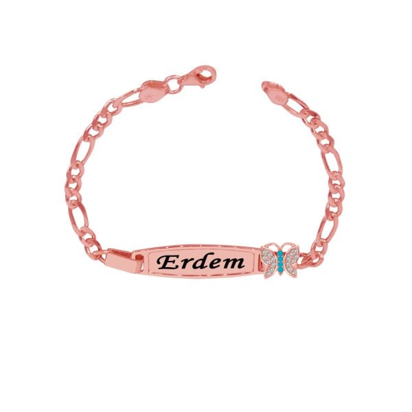 Gümüş Kelebekli İsimli Çocuk Bileklik