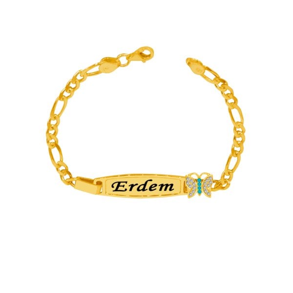 Gümüş Kelebekli İsimli Çocuk Bileklik