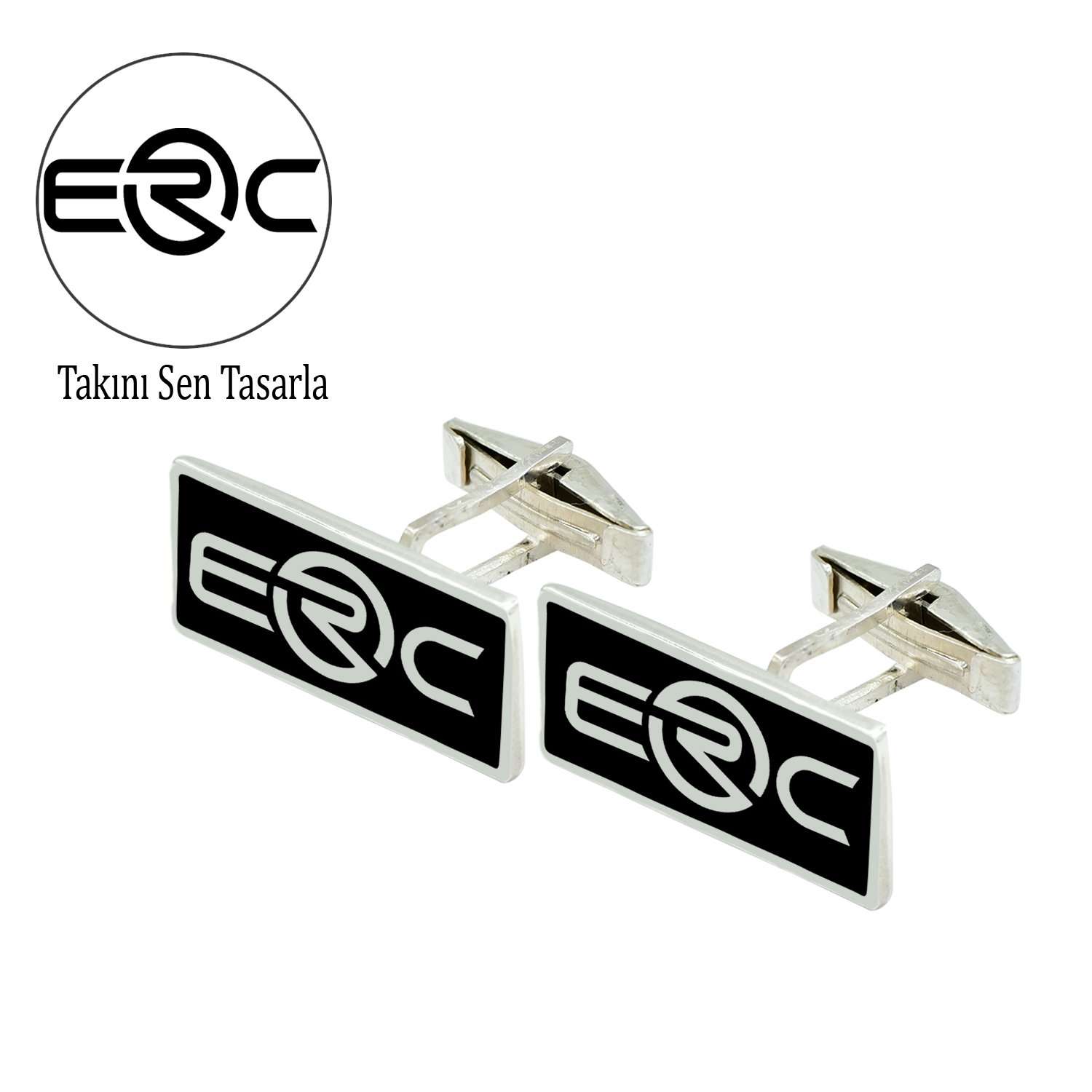 Gümüş Özel Firma Logolu Kol Düğmesi