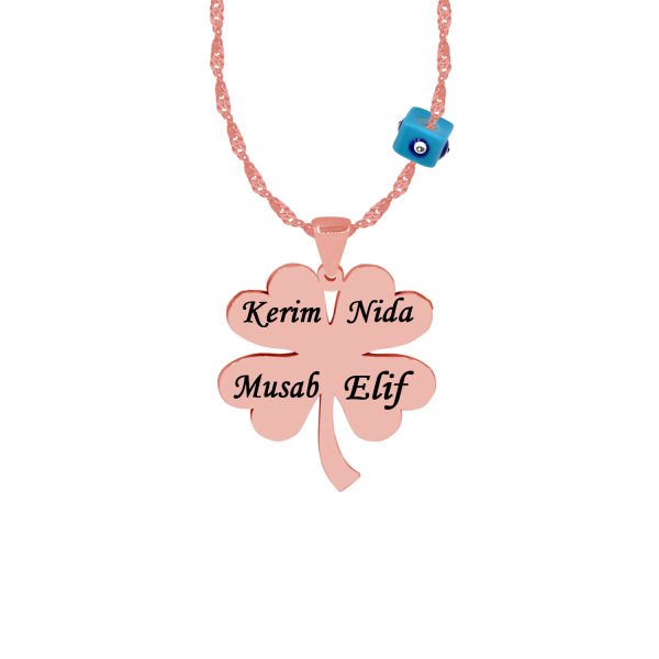 Gümüş Kalpli İsimli Yonca Kolye