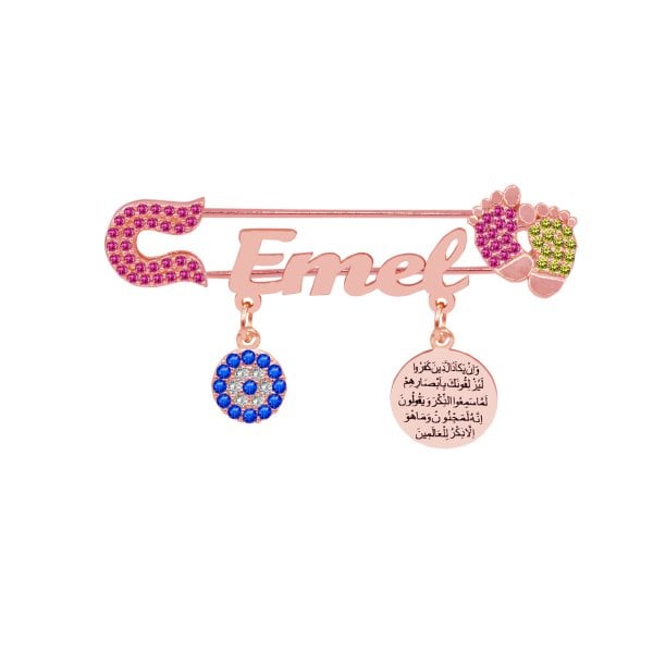 Gümüş Patikli Dualı İsimli Bebek Nazar İğnesi