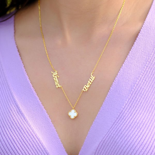 Gümüş 2 İsimli Yonca Kolye