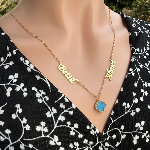 Gümüş 2 İsimli Yonca Kolye