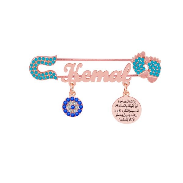 Gümüş Patikli Nazar Duası İsimli Bebek İğnesi