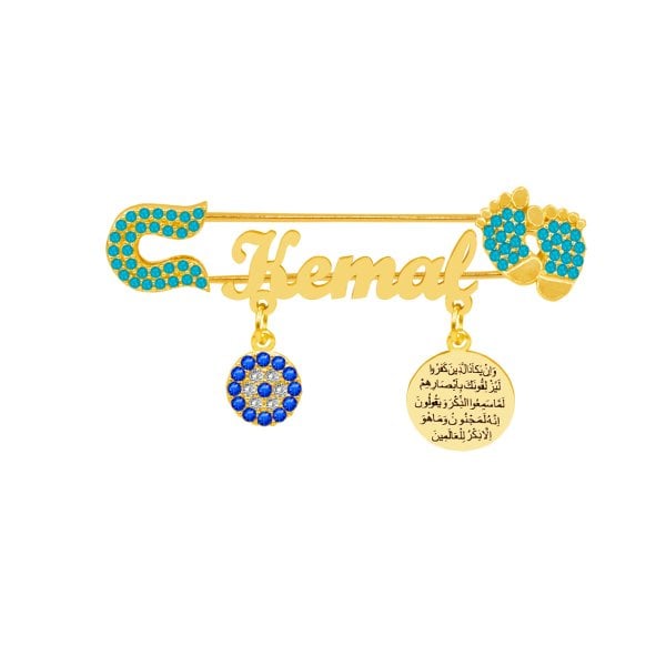 Gümüş Patikli Nazar Duası İsimli Bebek İğnesi